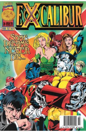 Excalibur 107 (Newsstand) published by Marvel with cover art by Salvador Larroca
