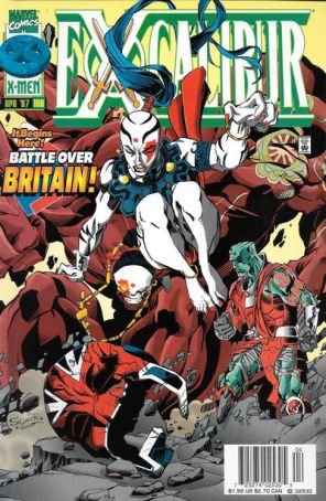 Excalibur 108 (Newsstand) published by Marvel with cover art by Salvador Larroca