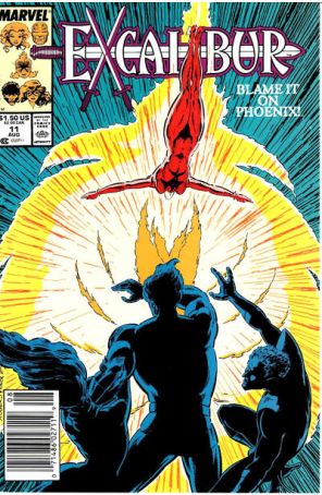 Excalibur 11 (Newsstand) published by Marvel with cover art by Marshall Rogers