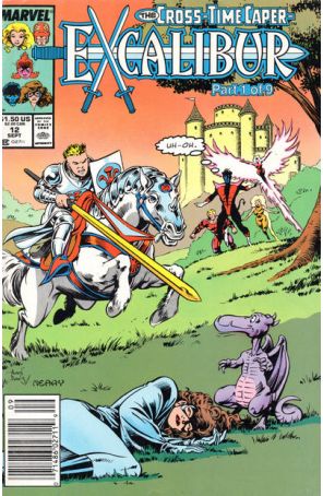 Excalibur 12 (Newsstand) published by Marvel with cover art by Alan Davis