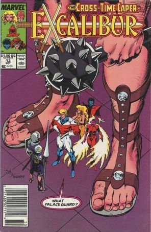 Excalibur 13 (Newsstand) published by Marvel with cover art by Alan Davis