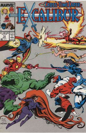 Excalibur 14 published by Marvel with cover art by Alan Davis