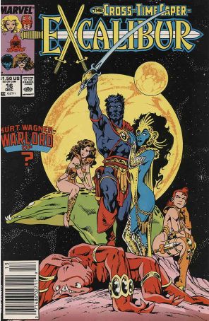Excalibur 16 (Newsstand) published by Marvel with cover art by Alan Davis