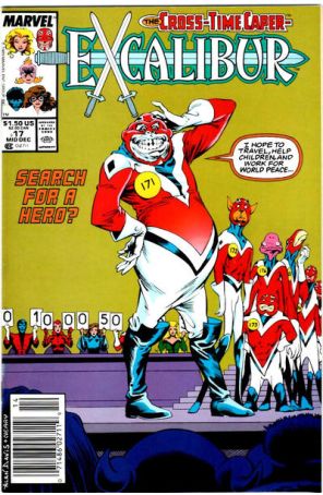 Excalibur 17 (Newsstand) published by Marvel with cover art by Alan Davis