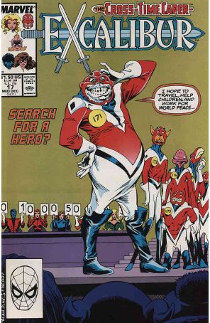 Excalibur 17 published by Marvel with cover art by Alan Davis