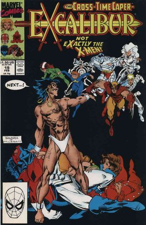 Excalibur 19 published by Marvel with cover art by Rick Leonardi