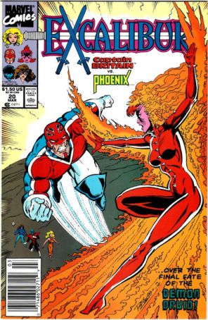 Excalibur 20 (Newsstand) published by Marvel with cover art by Ron Lim