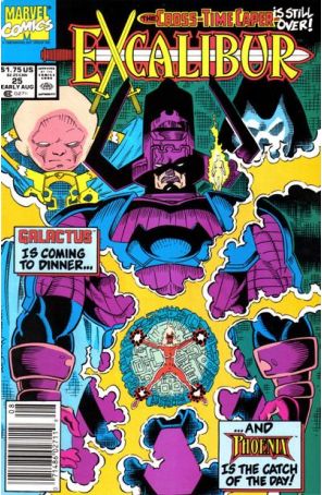 Excalibur 25 (Newsstand) published by Marvel with cover art by Chris Wozniak
