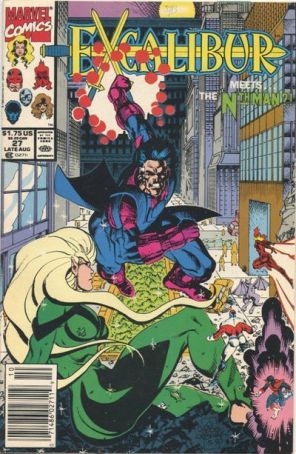 Excalibur 27 (Newsstand) published by Marvel with cover art by Chris Wozniak