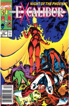 Excalibur 29 (Newsstand) published by Marvel with cover art by Chris Wozniak