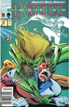 Excalibur 30 (Newsstand) published by Marvel with cover art by Dave Ross
