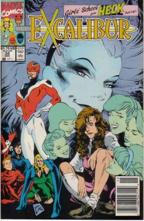 Excalibur 32 (Newsstand) published by Marvel with cover art by Steve Lightle