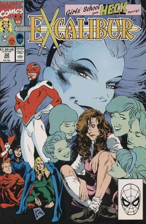 Excalibur 32 published by Marvel with cover art by Steve Lightle