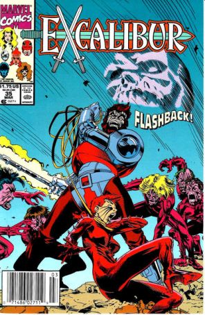 Excalibur 35 (Newsstand) published by Marvel with cover art by Dave Ross