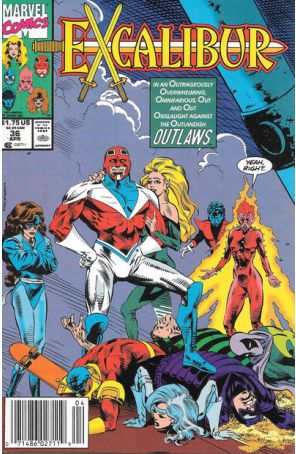 Excalibur 36 (Newsstand) published by Marvel with cover art by Dave Ross