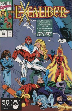 Excalibur 36 published by Marvel with cover art by Dave Ross