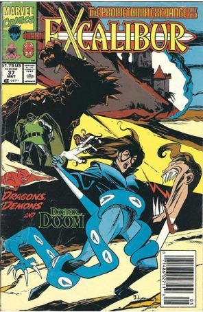 Excalibur 37 (Newsstand) published by Marvel with cover art by Mark Badger
