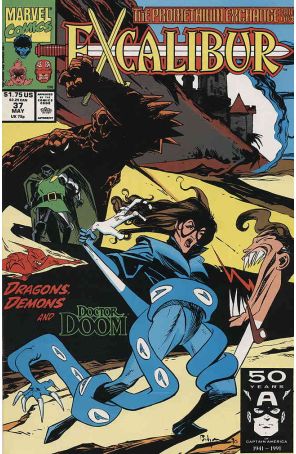 Excalibur 37 published by Marvel with cover art by Mark Badger