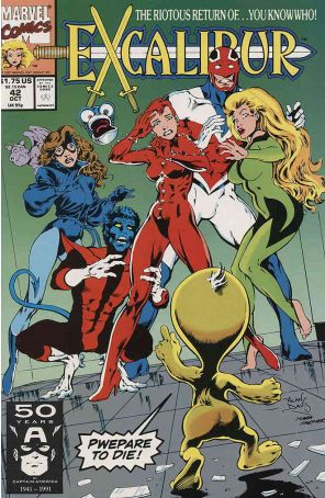 Excalibur 42 published by Marvel with cover art by Alan Davis