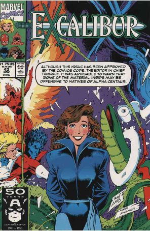 Excalibur 43 published by Marvel with cover art by Alan Davis