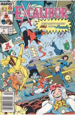 Excalibur 5 (Newsstand) published by Marvel with cover art by Alan Davis