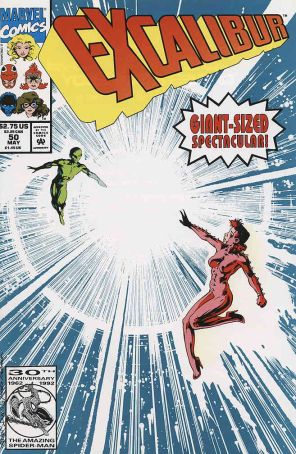 Excalibur 50 published by Marvel with cover art by Alan Davis
