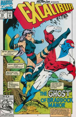 Excalibur 55 published by Marvel with cover art by Alan Davis