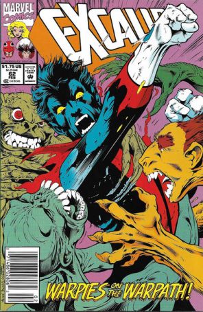 Excalibur 62 (Newsstand) published by Marvel with cover art by Alan Davis