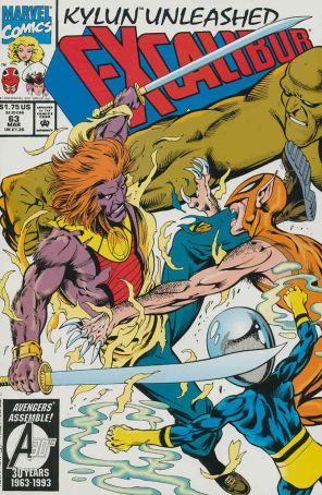 Excalibur 63 published by Marvel with cover art by Alan Davis