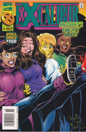 Excalibur 91 (Newsstand) published by Marvel with cover art by Mike Wieringo
