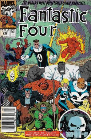 Fantastic Four (Vol. 1) 349 (Newsstand) published by Marvel with cover art by Arthur Adams