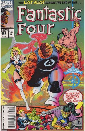 Fantastic Four (Vol. 1) 386 published by Marvel with cover art by Paul Ryan