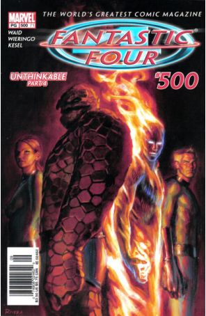 Fantastic Four (Vol. 1) 500 (Newsstand) published by Marvel with cover art by Paolo Rivera