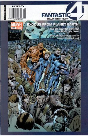 Fantastic Four (Vol. 1) 555 (Newsstand) published by Marvel with cover art by Bryan Hitch