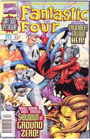 Fantastic Four (Vol. 3) 12 (Newsstand) published by Marvel with cover art by Salvador Larroca