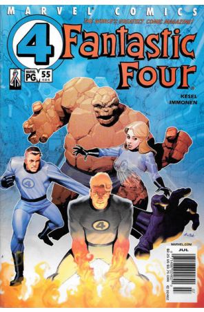 Fantastic Four (Vol. 3) 55 (Newsstand) published by Marvel with cover art by Ariel Olivetti