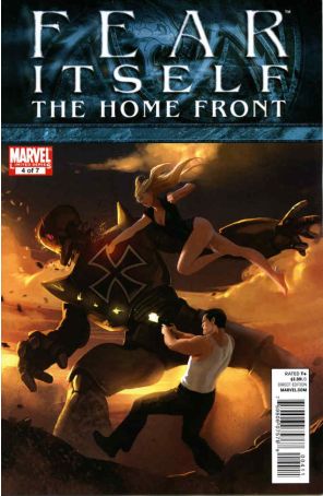 Fear Itself: The Home Front 4 published by Marvel with cover art by Marko Djurdjevic