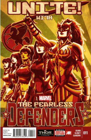 Fearless Defenders 11 published by Marvel with cover art by Mark Brooks