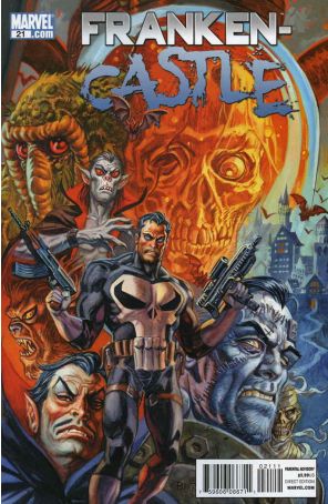 Franken-Castle 21 published by Marvel with cover art by Dan Brereton