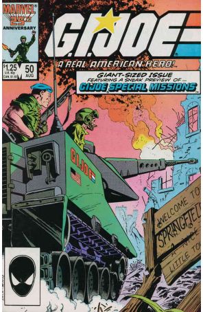 G.I. Joe, A Real American Hero 50 published by Marvel with cover art by Mike Zeck