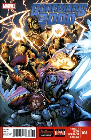 Guardians 3000 8 published by Marvel with cover art by Gerardo Sandoval