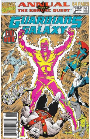 Guardians of the Galaxy Annual 1 (Newsstand) published by Marvel with cover art by Jim Valentino