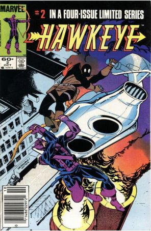 Hawkeye (1st Series) 2 (Newsstand) published by Marvel with cover art by Mark Gruenwald