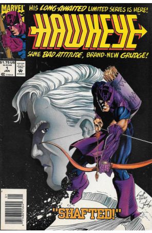 Hawkeye (2nd Series) 1 (Newsstand) published by Marvel with cover art by Scott Kolins