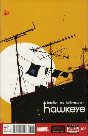 Hawkeye (4th Series) 22 published by Marvel with cover art by David Aja