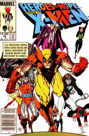 Heroes for Hope 1 (Newsstand) published by Marvel with cover art by Arthur Adams and Jim Starlin (back)
