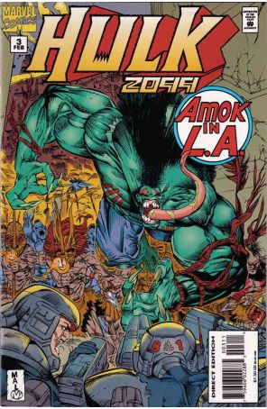 Hulk 2099 3 published by Marvel with cover art by Malcolm Davis