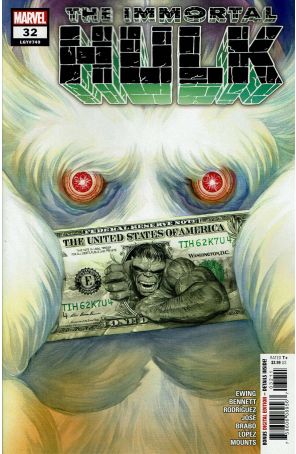 Immortal Hulk 32 published by Marvel with cover art by Alex Ross