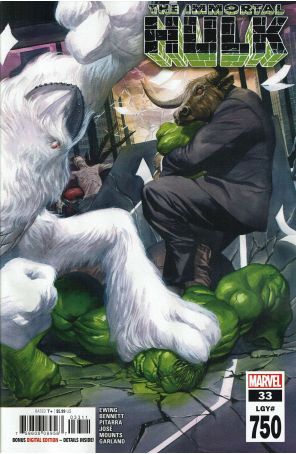Immortal Hulk 33 published by Marvel with cover art by Alex Ross