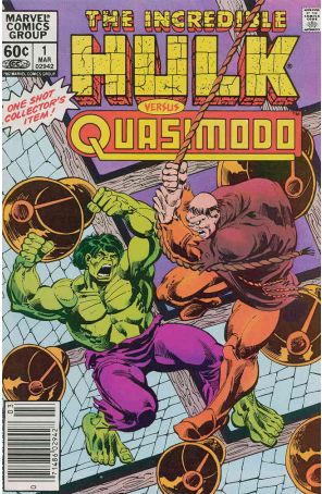 The Incredible Hulk Versus Quasimodo 1 (Newsstand) published by Marvel with cover art by Sal Buscema